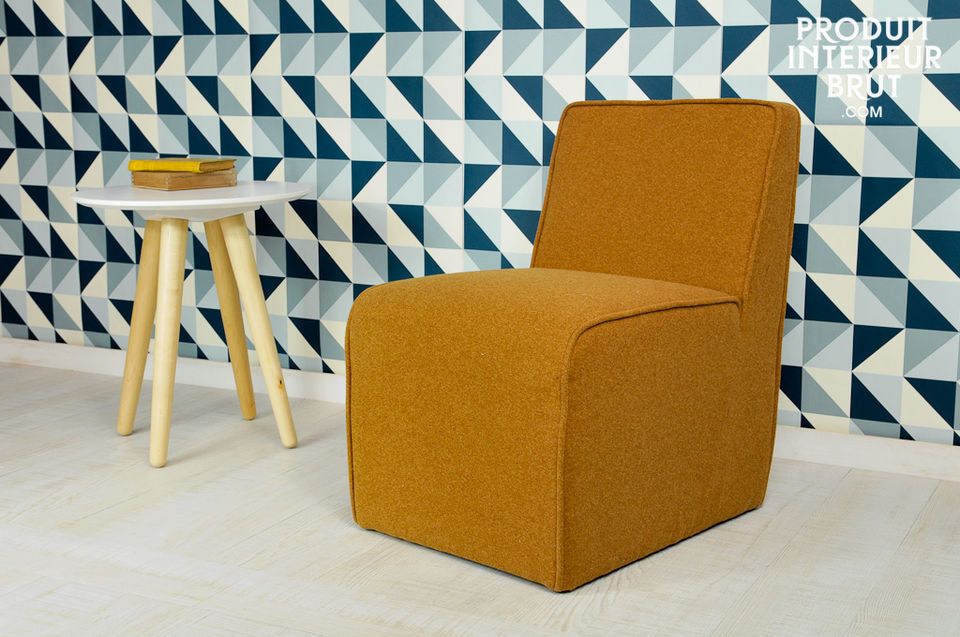 Fauteuil Alborg en feutrine ocre