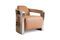 Miniature Fauteuil aviateur en cuir camel Panavia Détouré