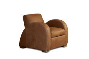 Fauteuil club en cuir camel Rockefeller