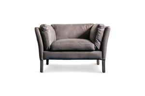 Fauteuil en cuir gris  Hamar