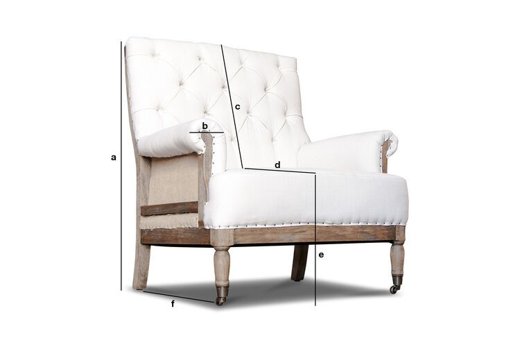 Dimensions du produit Fauteuil en lin beige  Edmond