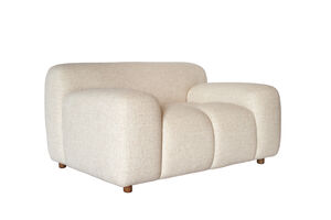 Fauteuil en tissu crème Atoll