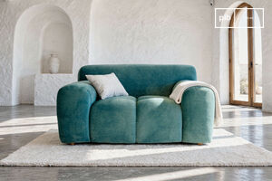 Fauteuil en velours bleu canard Atoll