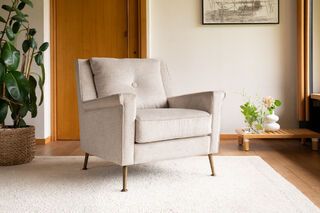 Fauteuil en velours gris  Elbrousse