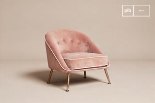 Fauteuil en velours rose  Barnolomeo