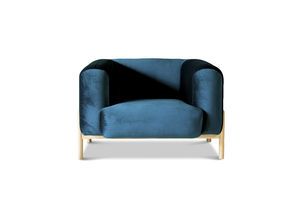 Fauteuil en velours bleu Viela