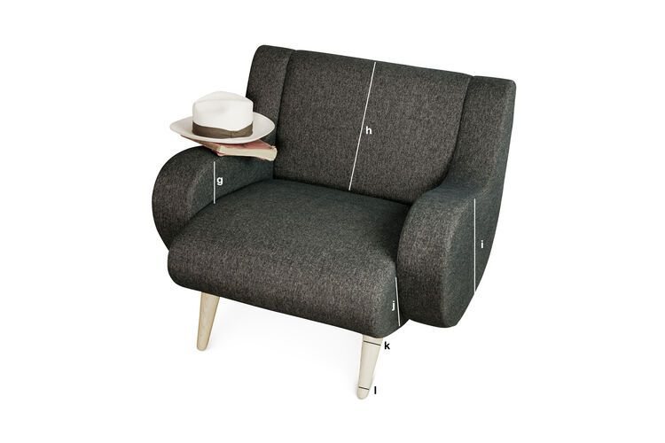Dimensions du produit Fauteuil genève noir