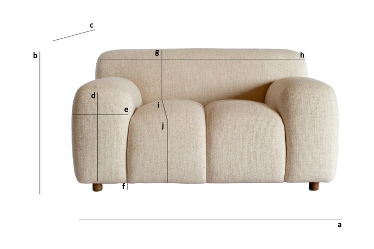 Productafmetingen Fauteuil in crème stof Atoll