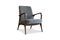 Miniatuur Fauteuil van donker massief essen met grijze stof Eon Productfoto