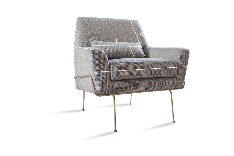 Dimensions du produit Fauteuil lounge en tissu  Hilda