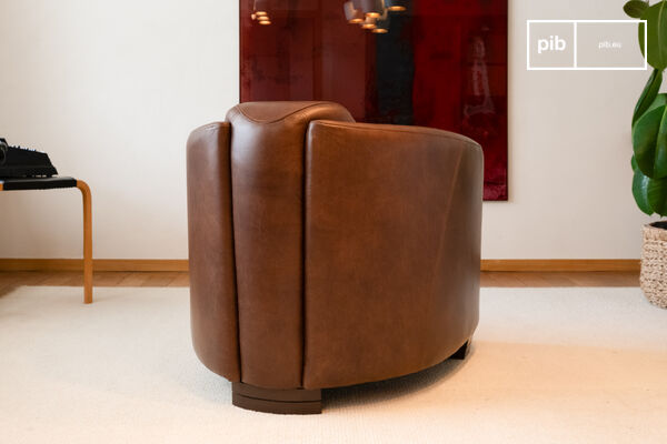 Fauteuil Club en cuir pleine fleur pour un style aviator