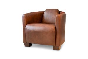 Fauteuil en cuir noisette Red Baron