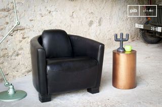 Fauteuil en cuir noir Red Baron