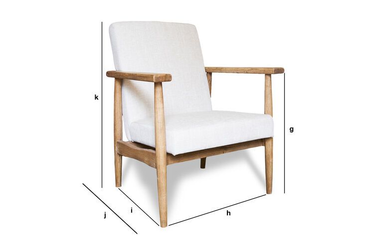 Dimensions du produit Fauteuil rétro en bois massif Anglet