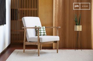 Fauteuil rétro en bois massif Anglet