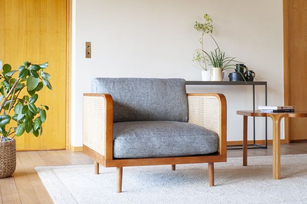 Houten en rieten fauteuil Starheim