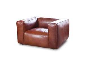 Fauteuil van mahonie leer Krieger