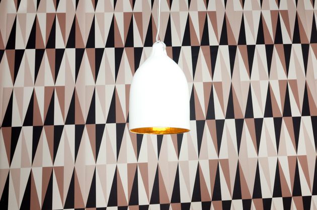 White metal hanging lamp Fender