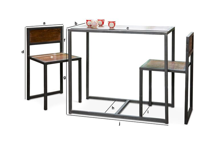 Product Dimensions Finn table and chairs set