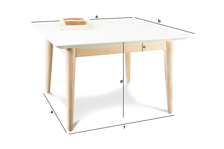 Productafmetingen Fjord vierkante salontafel