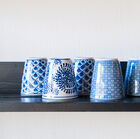 The cups have pretty oriental patterns.