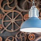 Superb blue suspension with an industrial look.