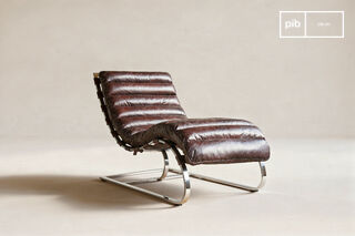 Full-grain leather chaise lounge Weimar