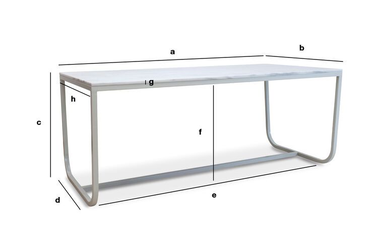 Product Dimensions Nordic marble dining table Gällo