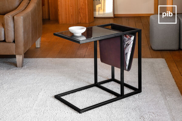 Glass bedside table