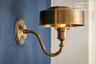 Vergulde messing wandlamp