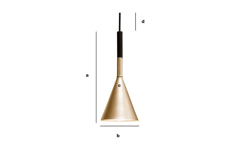 Productafmetingen Goudkleurige hanglamp Bob