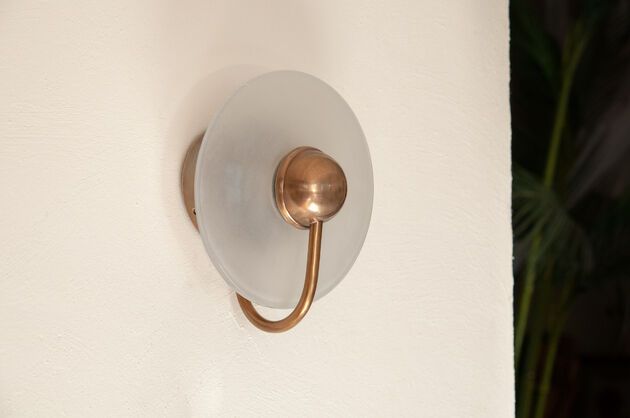 Glass and gold brass wall sconce Graham