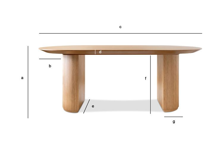 Dimensiones del producto Gran mesa de comedor de madera clara Solna