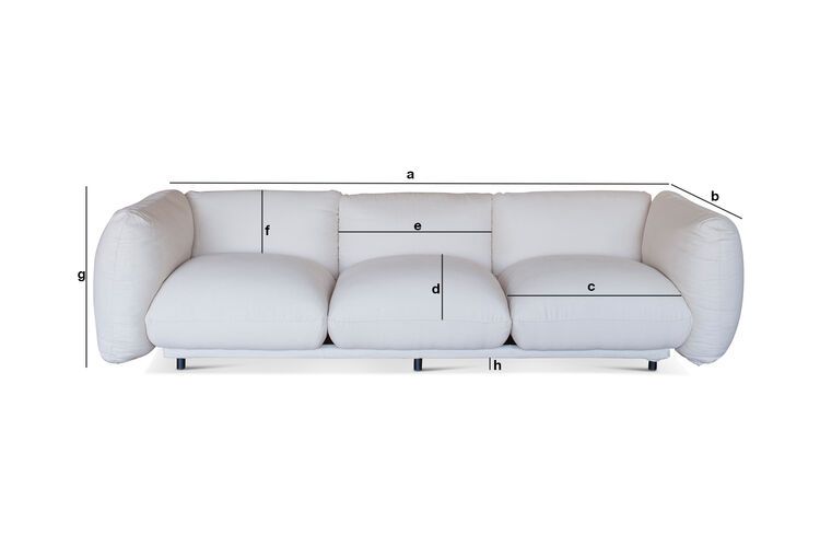 Dimensions du produit Grand canapé 4 places Balloon
