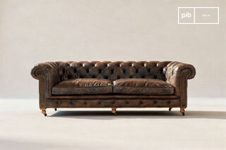 Grand canapé en cuir chesterfield Jahn