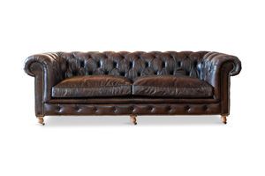 Grand canapé en cuir chesterfield Jahn