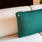 Joli coussin vert bleuté rectangulaire.