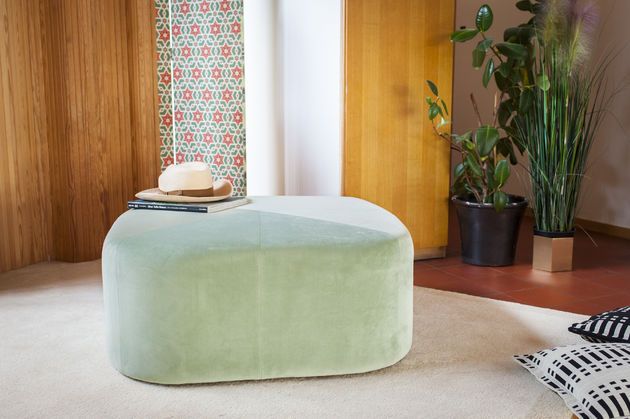 Grand pouf en velours vert  Skagen