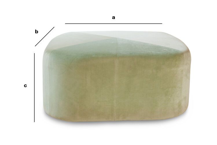 Dimensions du produit Grand pouf en velours vert  Skagen