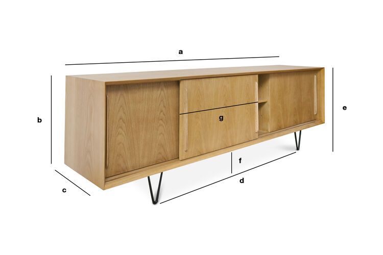 Dimensions du produit Grande enfilade en chêne clair Fiska