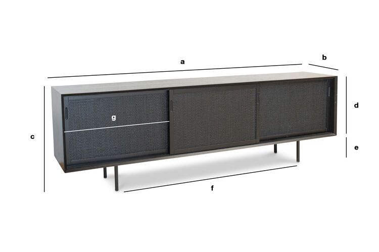 Dimensions du produit Grande enfilade en bois noir  Hevaya