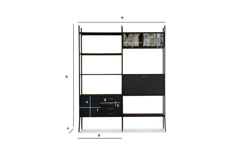Dimensions du produit Grande étagère en bois et rangement Bâle