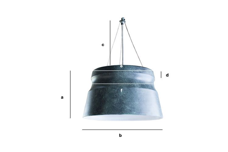 Dimensions du produit Grande lampe suspendue en métal bleu Borajupe
