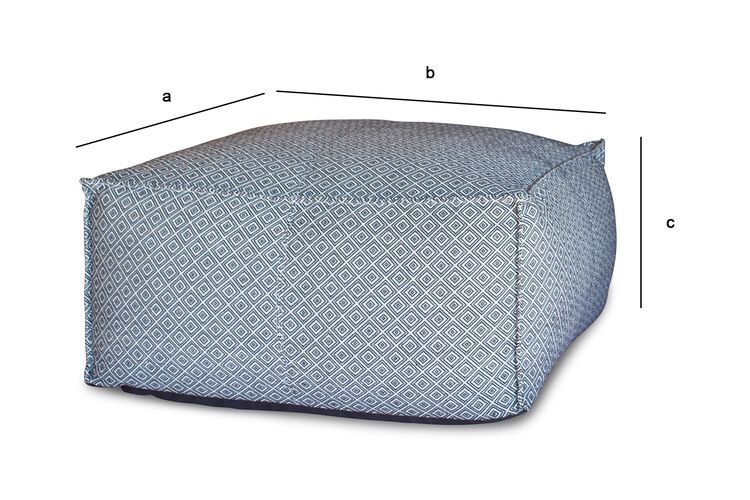 Dimensioni del prodotto Grande pouf nero e bianco Cabourg