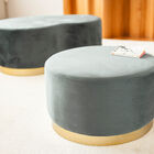 Grande pouf in ottone e velluto Dallas