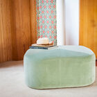 Pouf vintage in velluto verde menta.