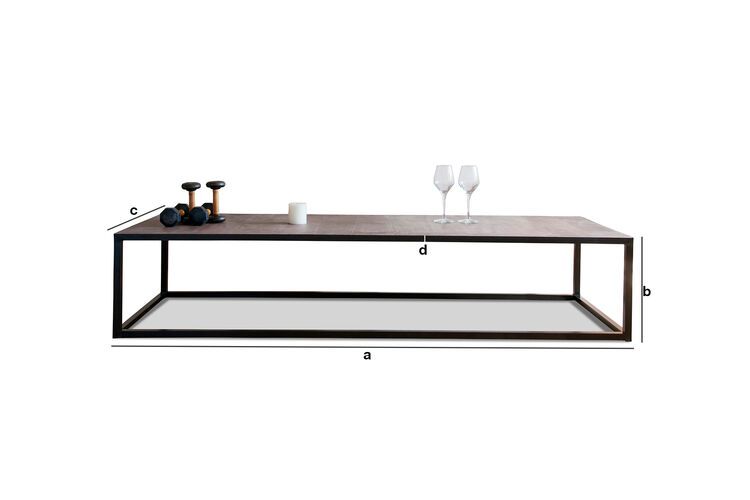Dimensions du produit Grande table basse en cuir Rothmann