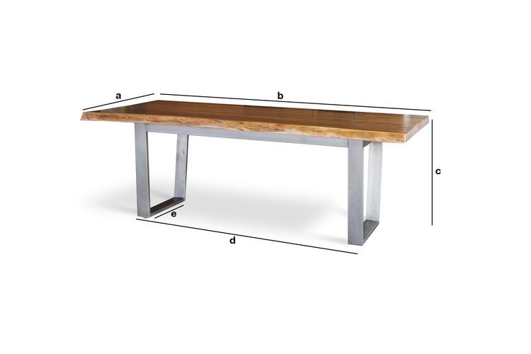 Dimensions du produit Grande table de repas en bois  Avallan