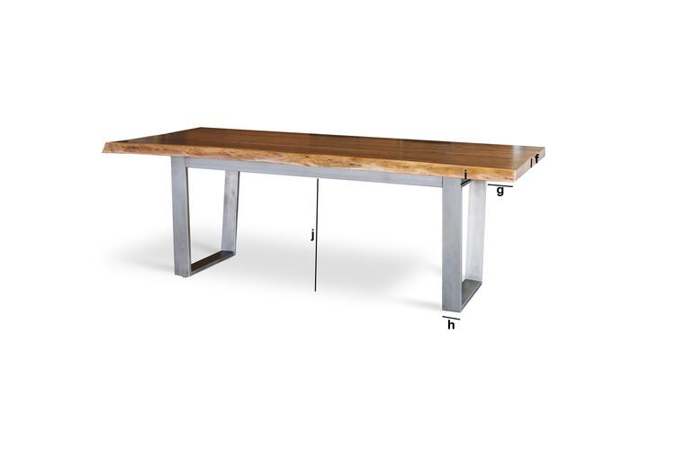 Dimensions du produit Grande table de repas en bois  Avallan