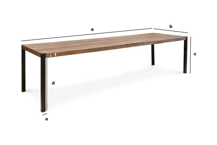 Dimensions du produit Grande table de repas en chêne  Barcelone